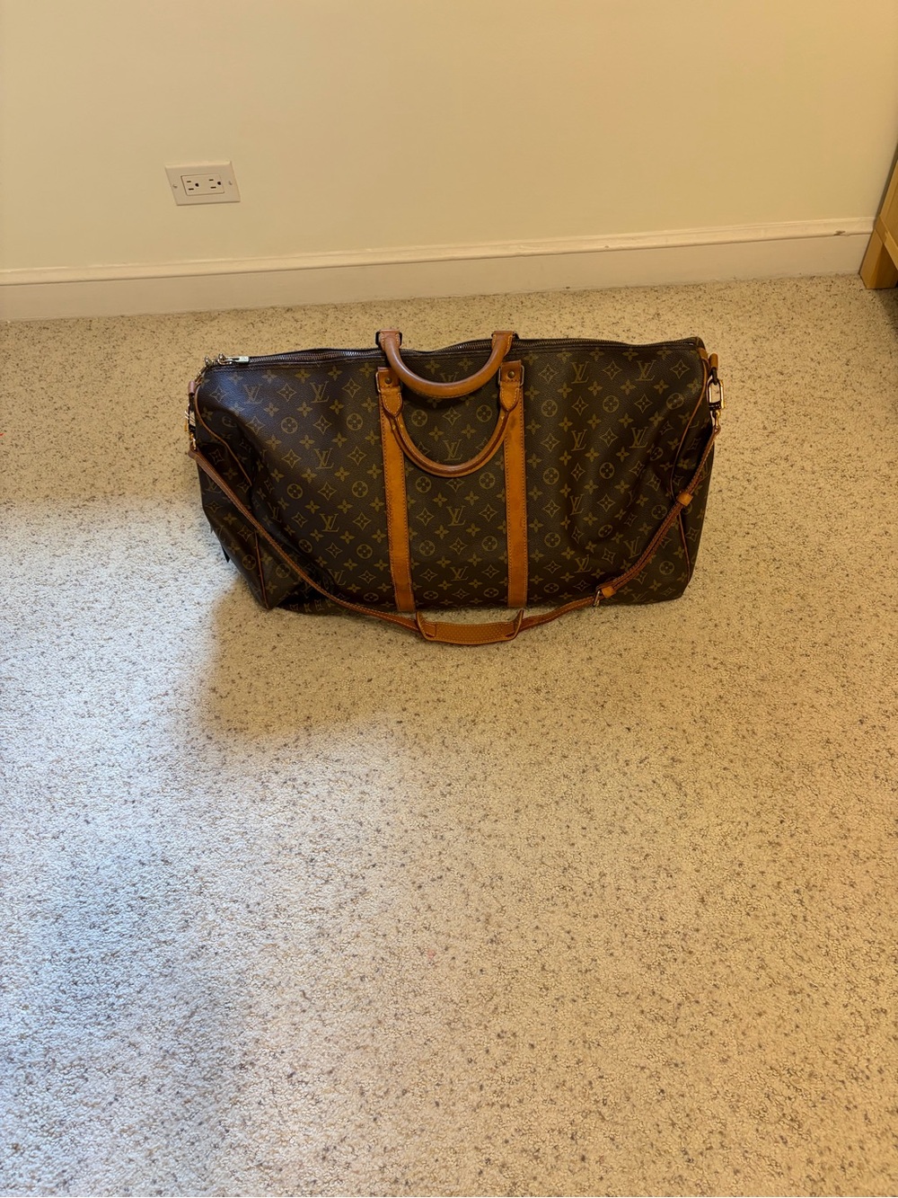 Louis Vuitton Monogram Canvas Travel Duffel with Vachetta Trim